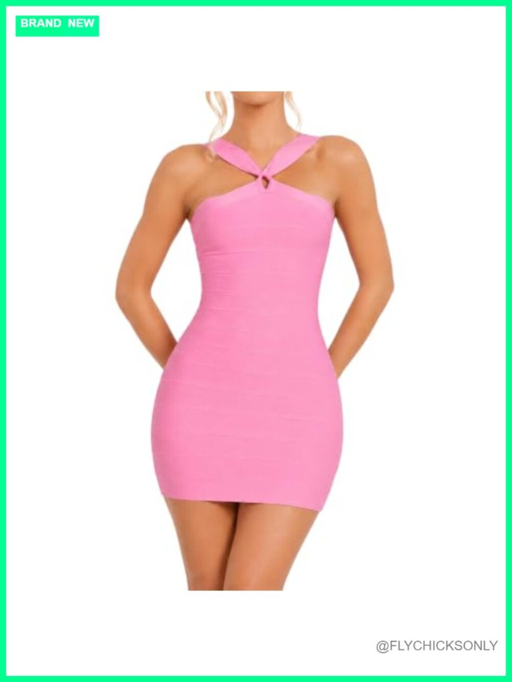 Bandage Bodycon Halter Mini Dress Sleeveless Party Dress